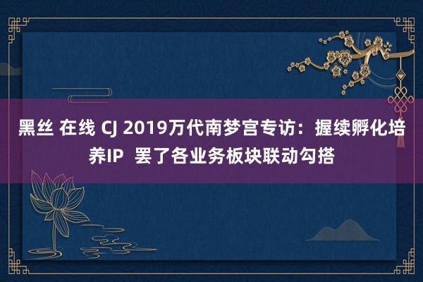 黑丝 在线 CJ 2019万代南梦宫专访：握续孵化培养IP  罢了各业务板块联动勾搭