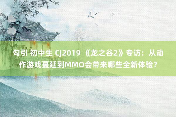 勾引 初中生 CJ2019 《龙之谷2》专访：从动作游戏蔓延到MMO会带来哪些全新体验？