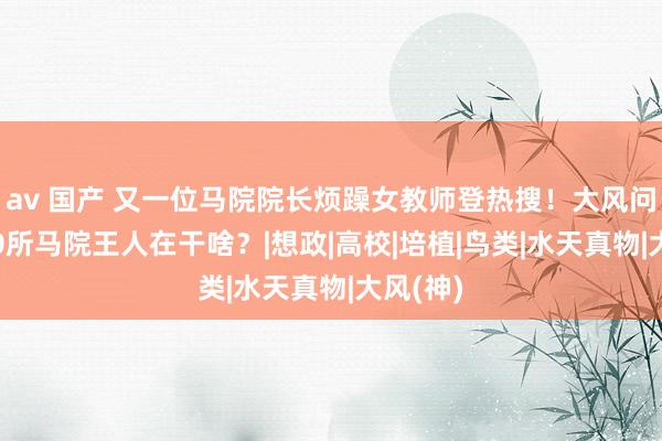 av 国产 又一位马院院长烦躁女教师登热搜！大风问：1400所马院王人在干啥？|想政|高校|培植|鸟类|水天真物|大风(神)