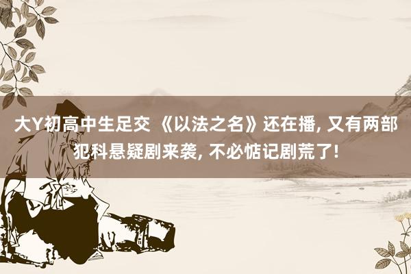 大Y初高中生足交 《以法之名》还在播, 又有两部犯科悬疑剧来袭, 不必惦记剧荒了!